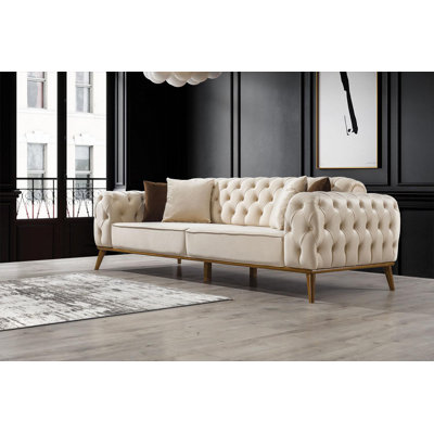 87'' Slipcovered Velvet Sofa