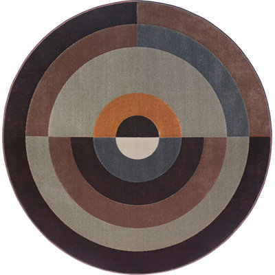 Round Chuah Abstract Flat Weave Area Rug