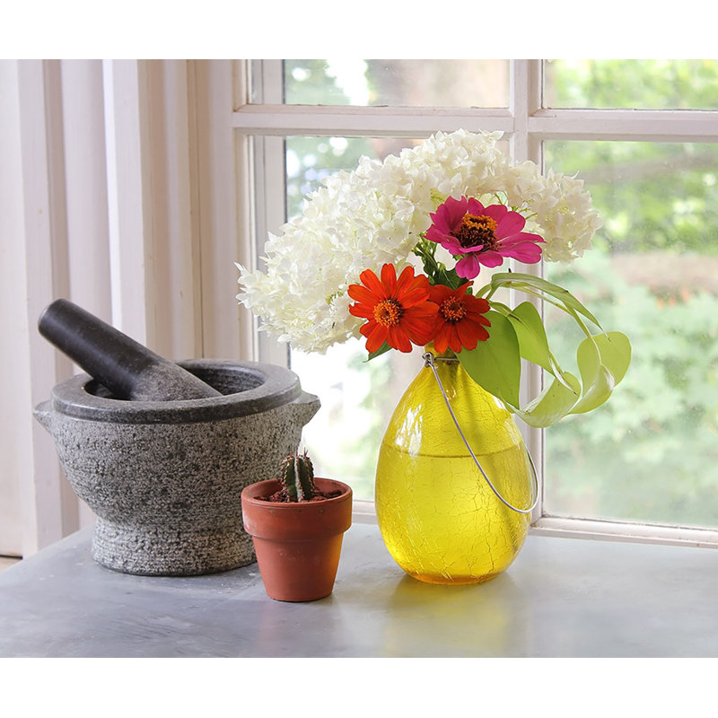 Vase à racine déchirante Sanora, Jaune, H 7 po x l 4,25 po x P 4,25 po