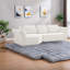 Canapé d'angle modulaire moderne, 323 cm (127 pouces) en mousse beige, spacieux.