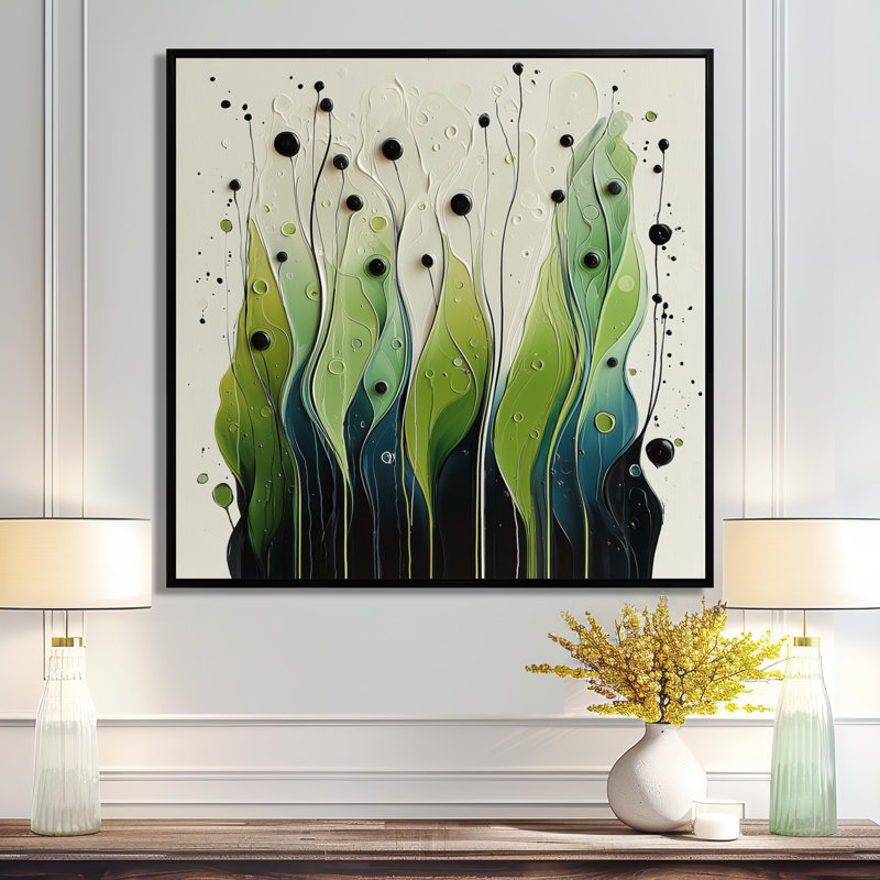 Oetjen Rhythmic Driauge Of Nature, Impression encadrée flottante, Noir, noir, noir, noir, H 16 po x l 16 po
