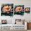 «Orange Lotus Floral Dreams I», art mural acrylique sur verre Lotus-1020044819