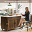 Swivel Counter Bar Stool Set with Wood Frame,Grey-819482163