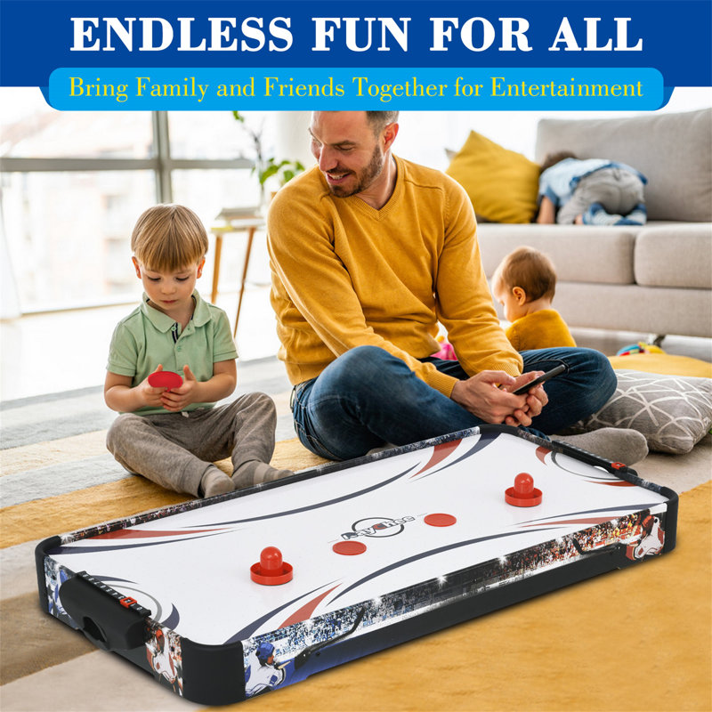 RayChee 40" Portable Tabletop Air Hockey Game with Red Pushers and Pucks