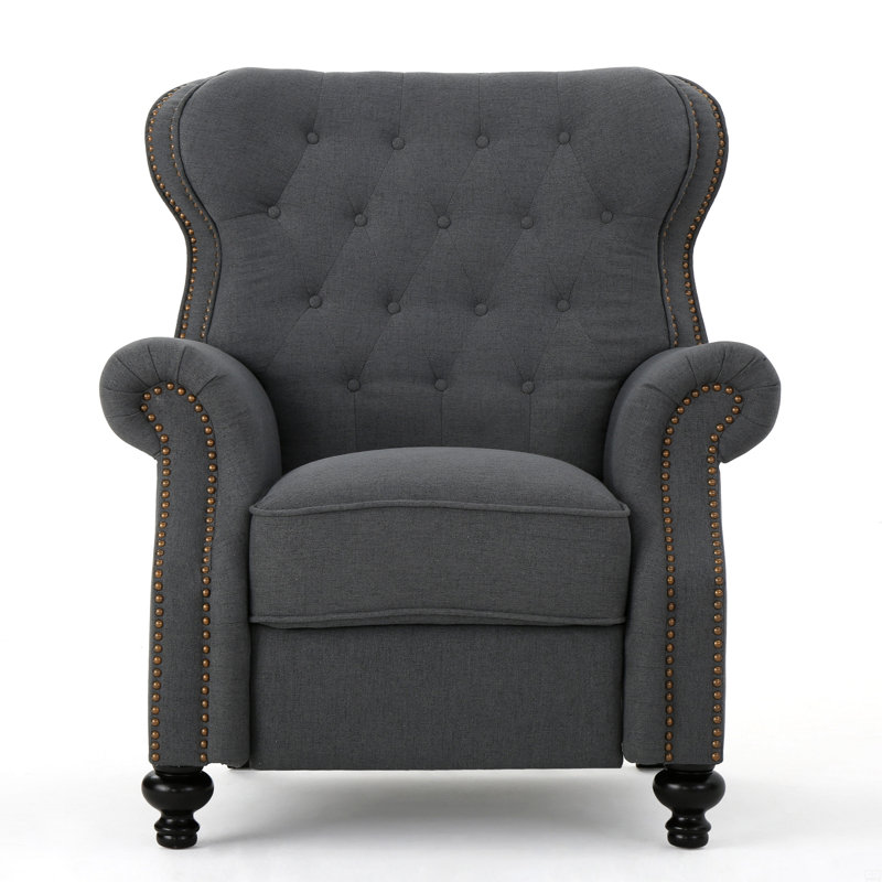 Fauteuil inclinable avec accoudoirs roulés, Gris