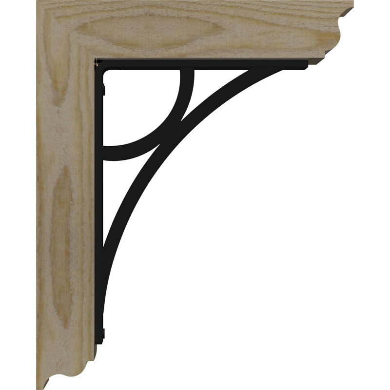 Triple support de fer Galveston, H 14 po x P 11 1/2 po, Sapin Douglas de l 4 po x T 2 po (sciage brut)