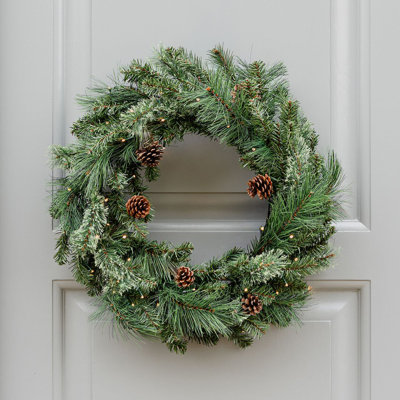 BRAMPTON Faux Lighted 66cm Wreath