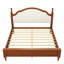 Lit plateforme très grand en bois avec tête de lit tapissier, cadre de lit en bois de pin massif, aucun sommier requis, assemblage facile, structure brune et tissu-740889044-740889034