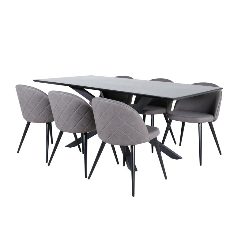 Maumee 6 - Person Dining Set, Black, Grey