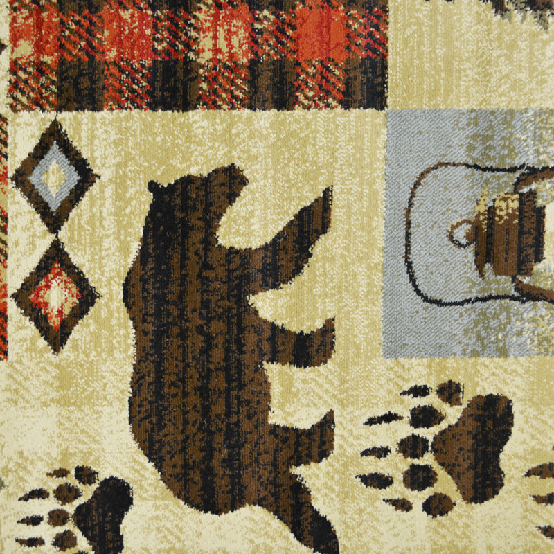 Tapis rouge / beige Cargin Southwestern, Tapis de couloir 2 pi 3 po x 7 pi 7 po