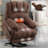 23" Seat Width And High Back Large Size Chenille Power Lift Recliner Chair With 8-Point Vibration Massage And Lumbar Heating-1569945763