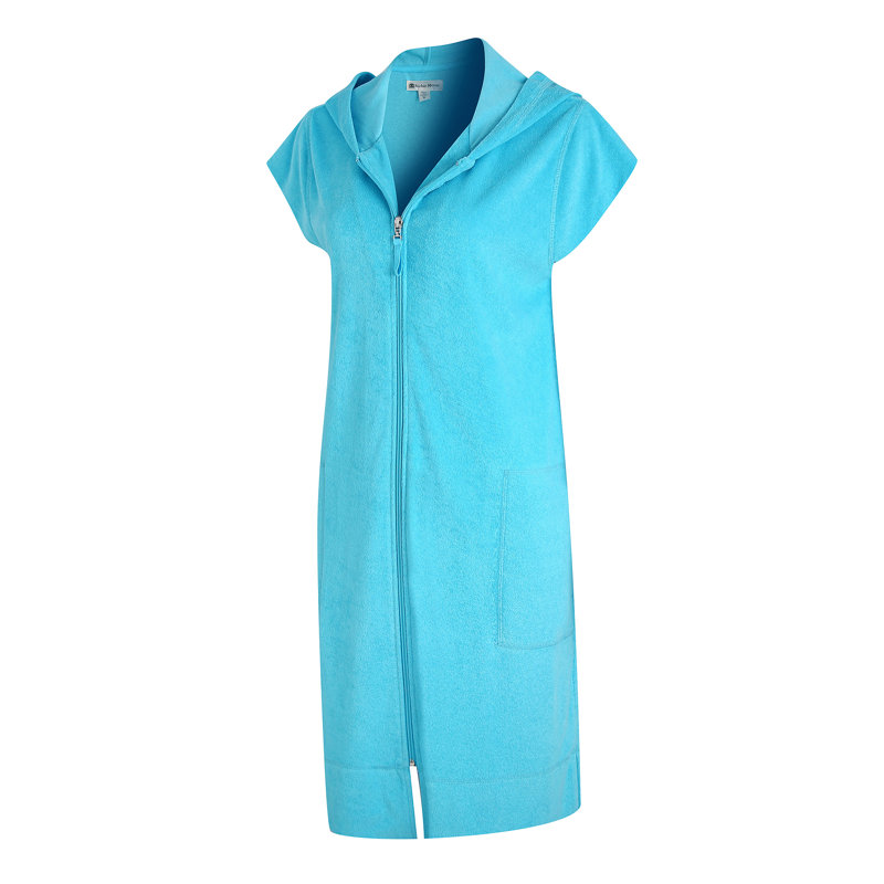 Peignoir fille / femme + mi-mollet avec poches et capuche, M