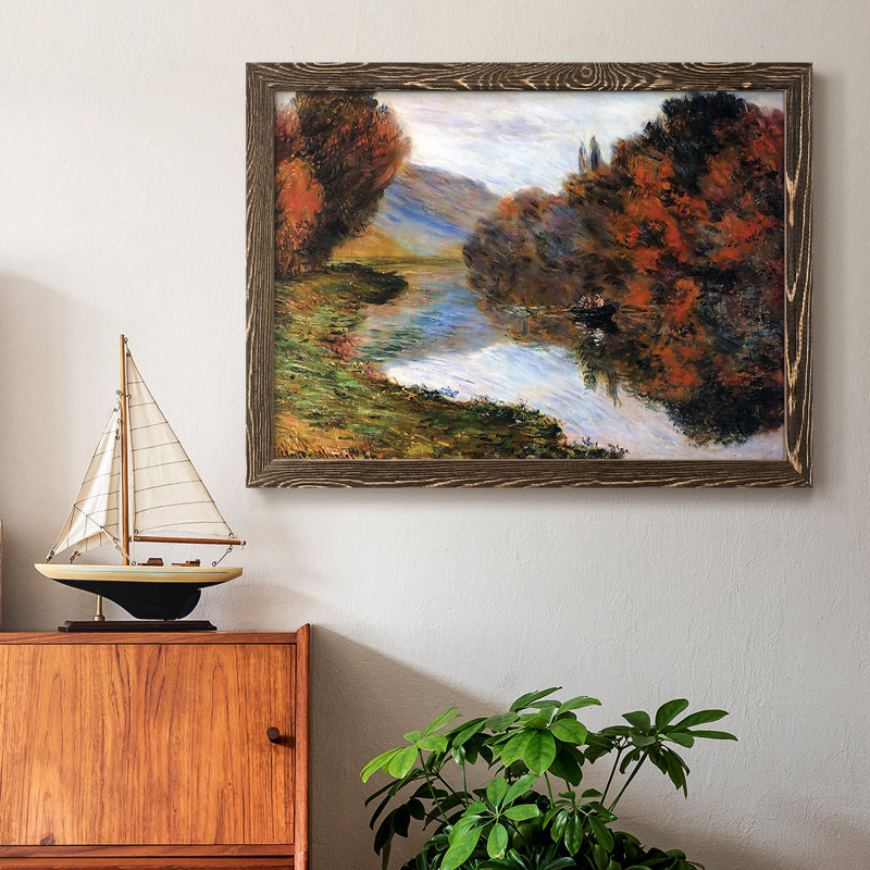 Chaloupe sur la seine à Jeufosse, 1884, reproduction d'art sur toile, Noyer, H 18 po x l 26 po x P 1,5 po