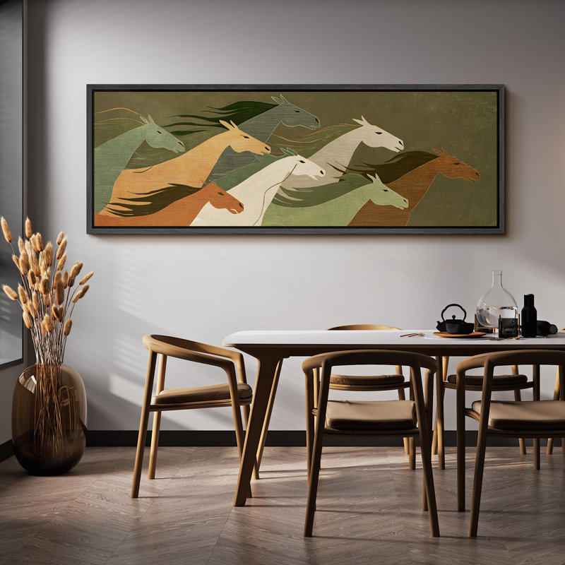 Reproduction d'art moderne sur toile encadrée, H 20 po x l 60 po, Noir