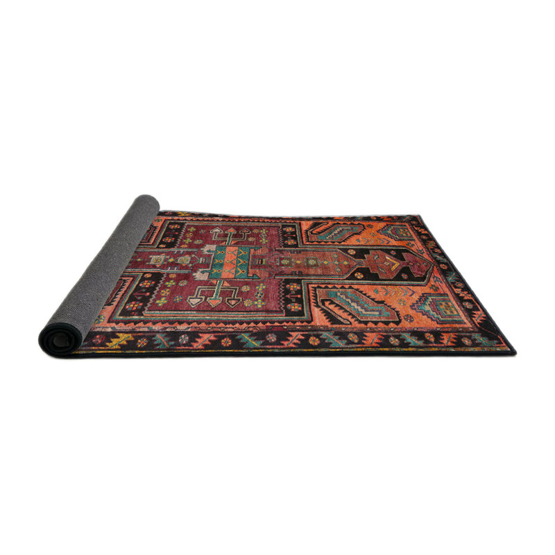 Tapis orange Southwestern, Rond 3 pi