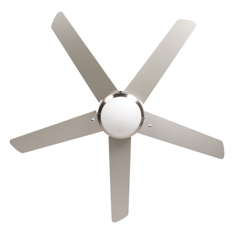 Ventilateur de plafond d'intérieur 5 pales Crowe, Nickel brossé, Nickel brossé