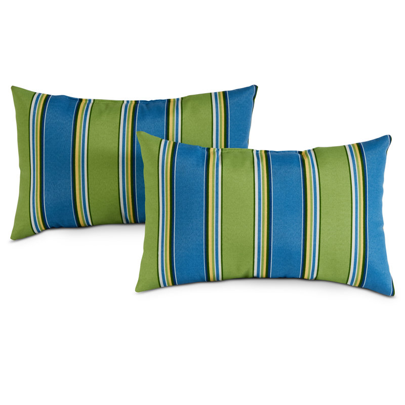 Coussin lombaire intérieur / extérieur Henrich, Cayman à rayures, Ensemble de 2