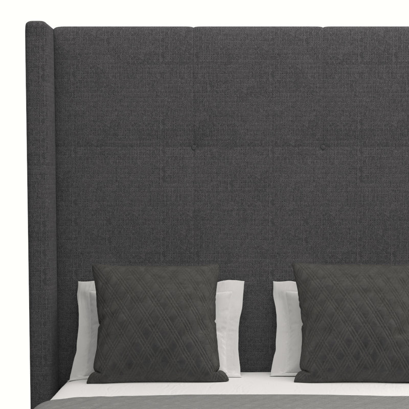Lit tapissier standard Esparto, Revolution® gris anthracite, Grand lit taille haute
