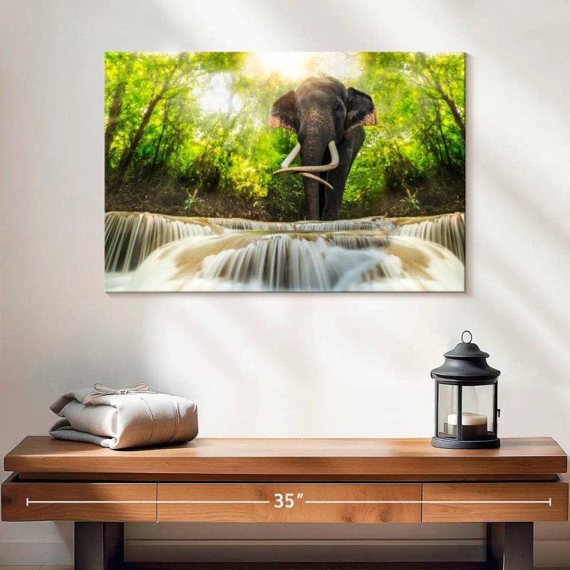 Brampt Waterfall Elephant, 16" H x 24" W