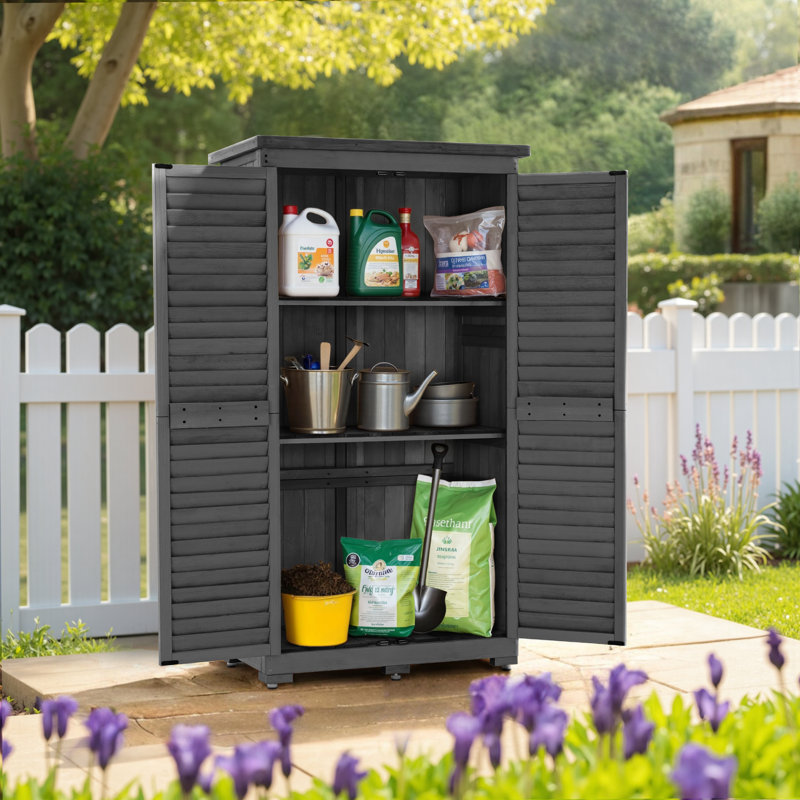 Armoire de rangement de jardin avec casiers l 3 pi x P 2 pi Garden, Gris