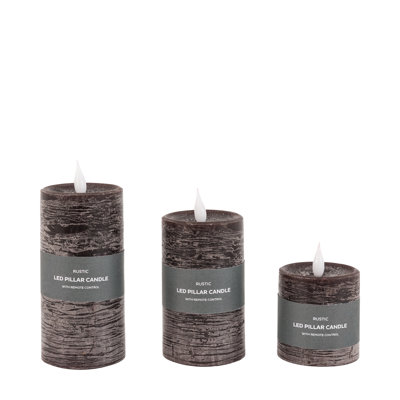 Unscented Flameless Pillar Candle with Plastic Holder