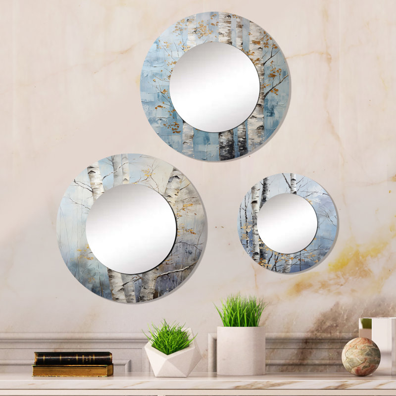 Spiritual Stone Malachite Renewal - Ensemble de 3 miroirs en pierre