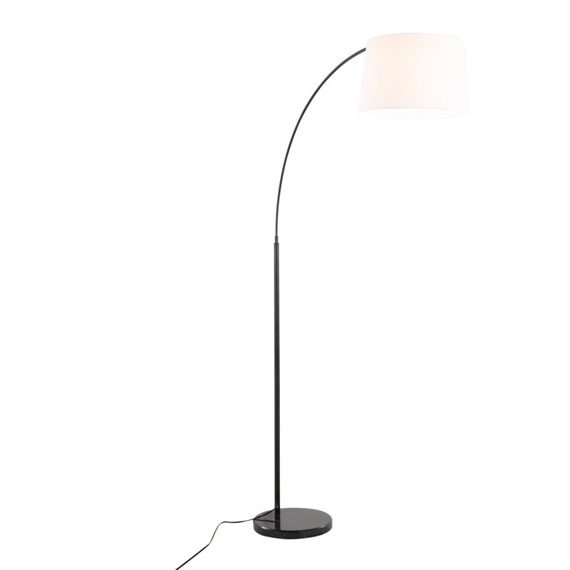 March Contemporary Floor Lamp, Black, White