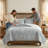 SouthShore Fine Linens Pure Melody Oversized Quilt Set, Embroidered Paisley Double-Brushed Microfiber, Aqua, King / California King, 2 King Pillow Shams-785450143-785450137