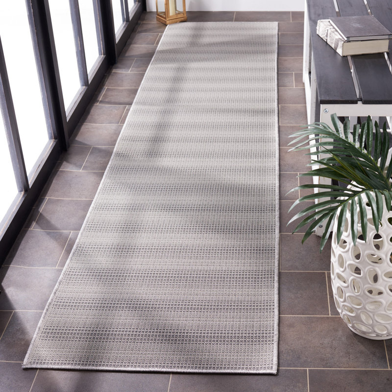 Tapis intérieur / extérieur gris Treiber, Tapis de couloir 2 pi x 9 pi