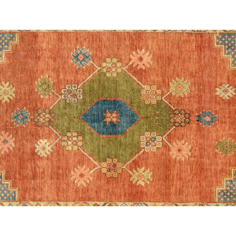 Tapis rouille de haute qualité noué à la main, Rectangle 6 pi x 9 pi