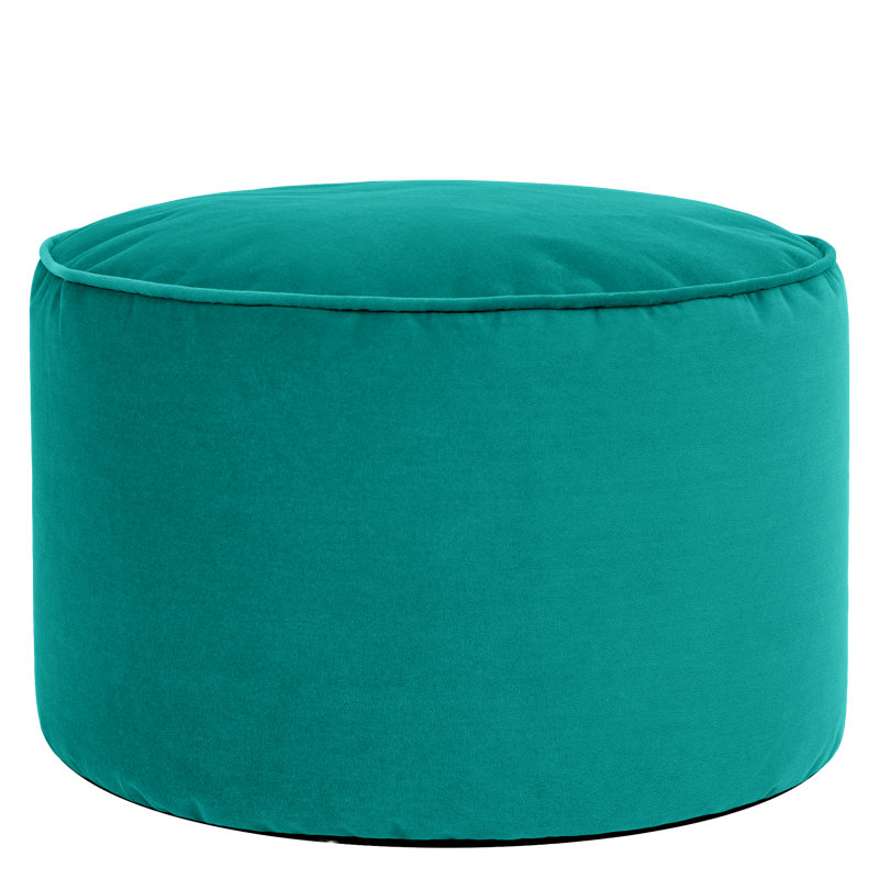 Milano 55Cm Wide Velvet Round Pouffe Ottoman, Teal Green