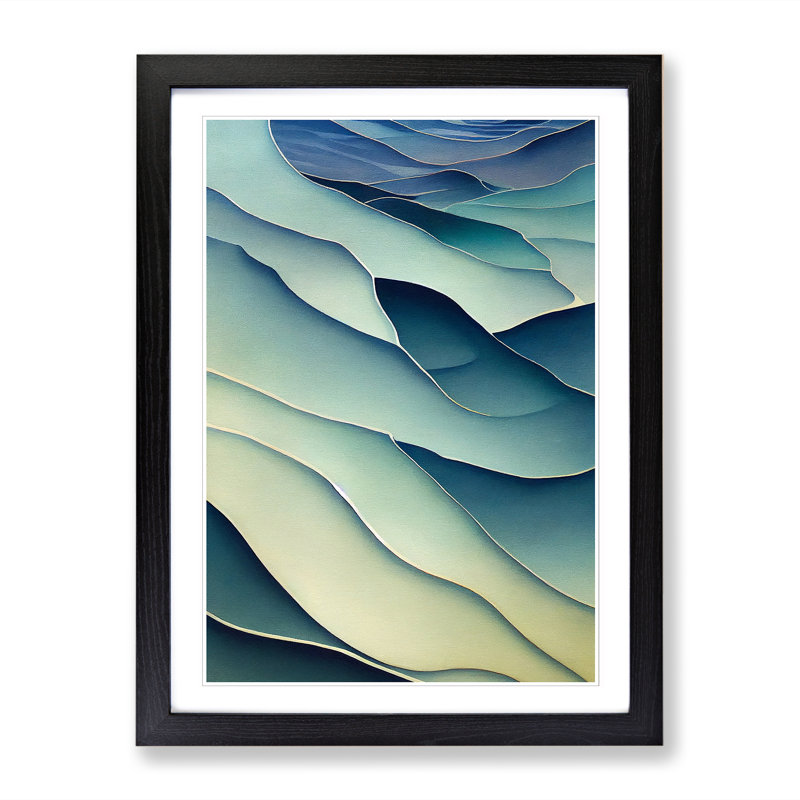 Seascape Abstract Vol.3 - Single Picture Frame Painting, Black, 64cm H x 46cm W x 2cm D