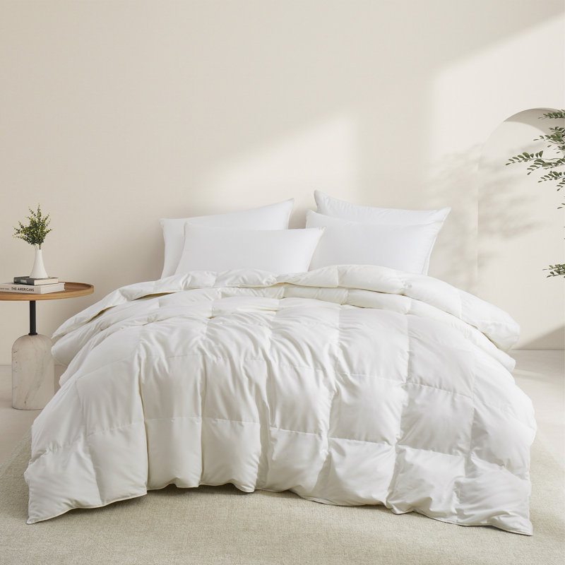 Édredon en fibre d'oie toutes saisons - Insert de couette en duvet et mélange de plumes blanches lavables à la machine, literie de poids moyen Hotel Collection