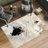 Abstract 45 Washable Abstract Area Rug, Power-loomed, Heavenly Softness with Non-Slipping Backing