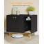 Cat Litter Box Enclosure, Hidden Litter Box Furniture with Scratching Mat, Wooden Pet House Side End Table, Tall Legs, Double Doors, 80 x 50 x 61 cm, White and Gold, Black and Gold, White-720889518