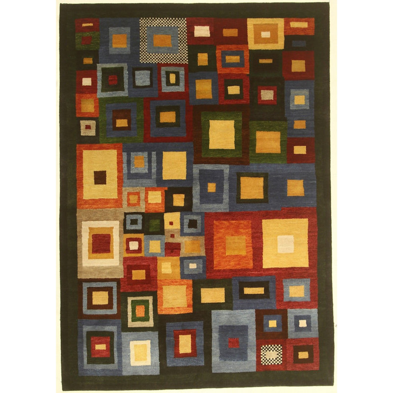 Hand Knotted Geometric Rug