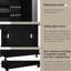 Chariot de cuisine noir avec plateau de table solide, porte coulissante et 4 roulettes, L52,2 x l 30,5 x H 36,6 po. Armoire 2 tiroirs. Roues verrouillables. Grange pour un look moderne-1149434262