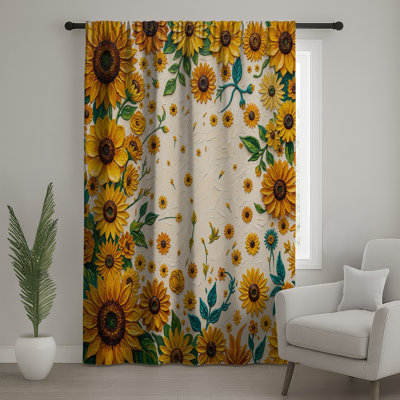 Rideau à motif floral de tournesol