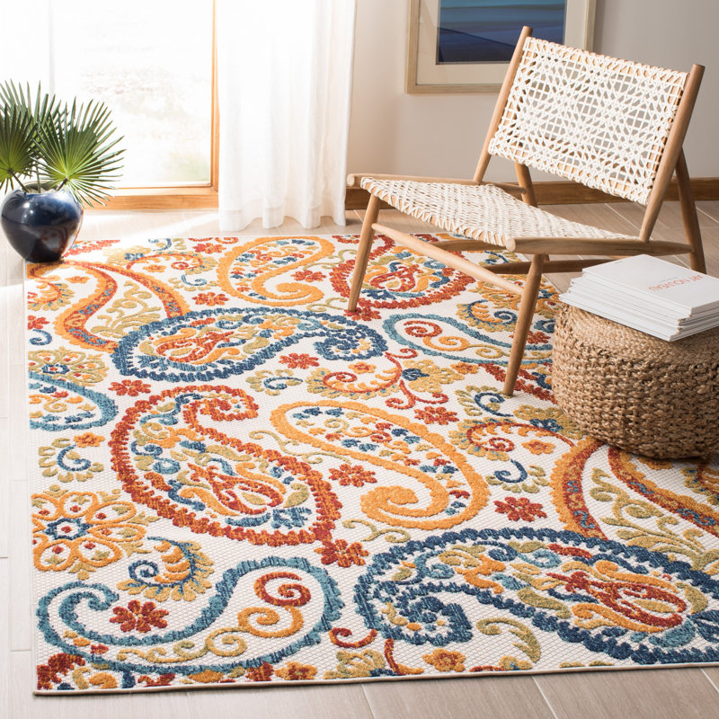 Tapis intérieur / extérieur Schneck Performance Paisley, Rectangle 4 pi x 6 pi