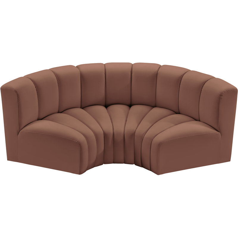 Holleran Upholstered 80'' Sofa, Cognac Vegan Leather
