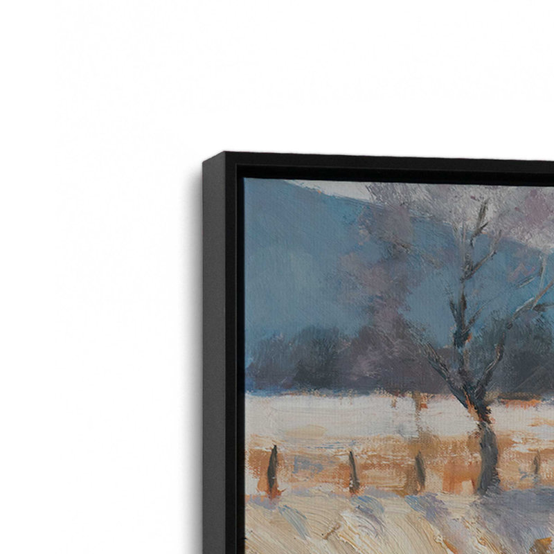«Valley Snowfall» par Carson Overs passer, reproduction d'art sur toile, Noir, Cadre flottant, H 12 po x l 16 po