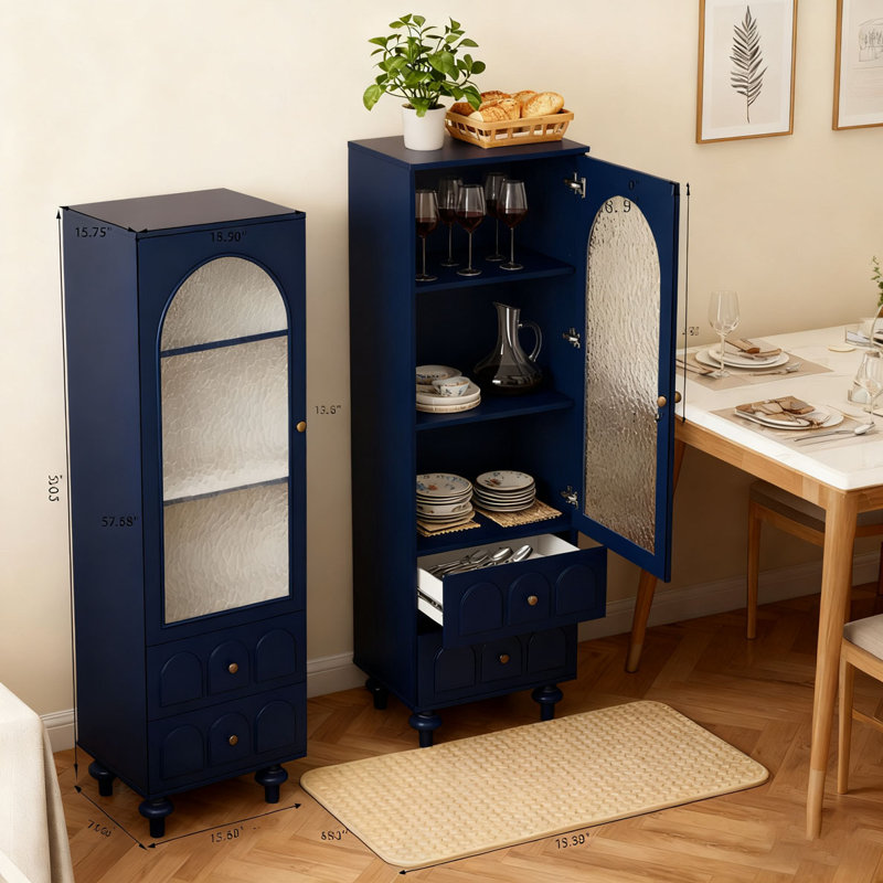 Armoire de rangement haute 62,99 po, Bleu très foncé