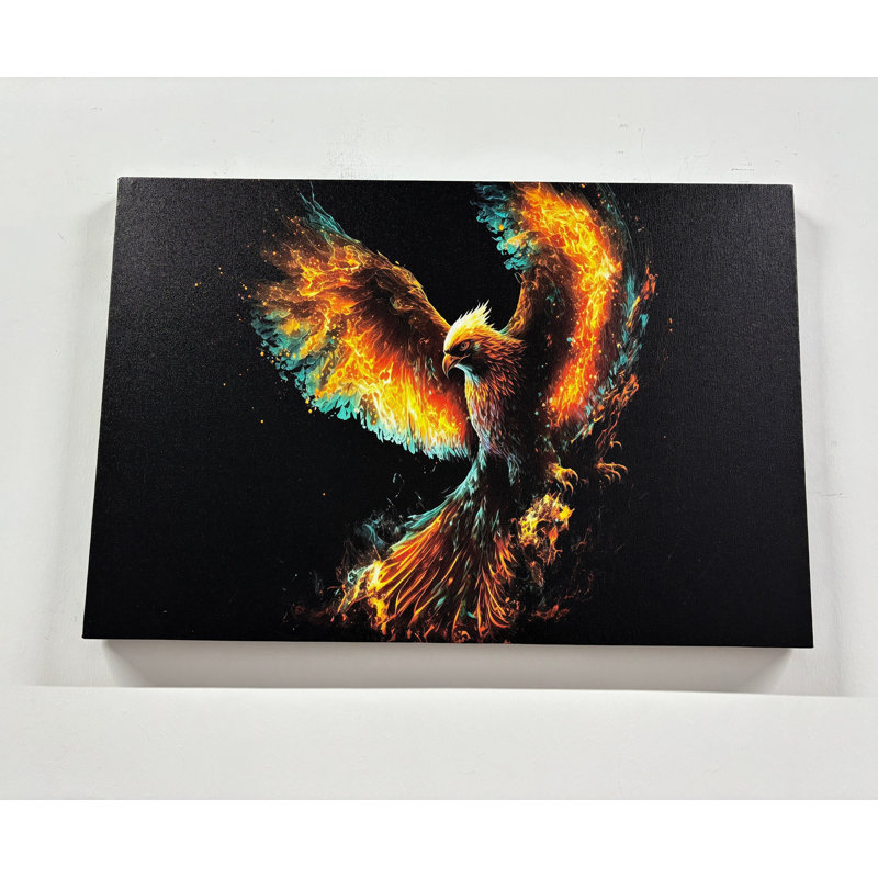 Décoration murale en toile Striking 3D Phoenix Animal parfaite pour ajouter une touche artistique à votre espace et une excellente idée de cadeau pour la Saint-Valentin