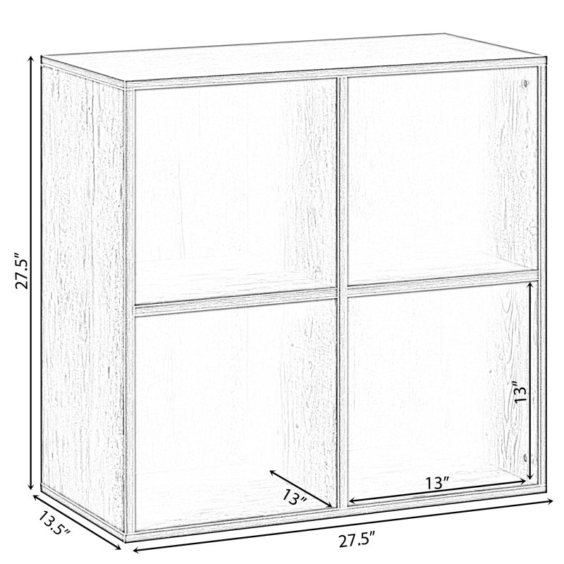 Bibliothèque à cubes H 27,5 "x l 27,5" Tabatha, Brun