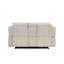 Causeuse en chenille gris clair avec console