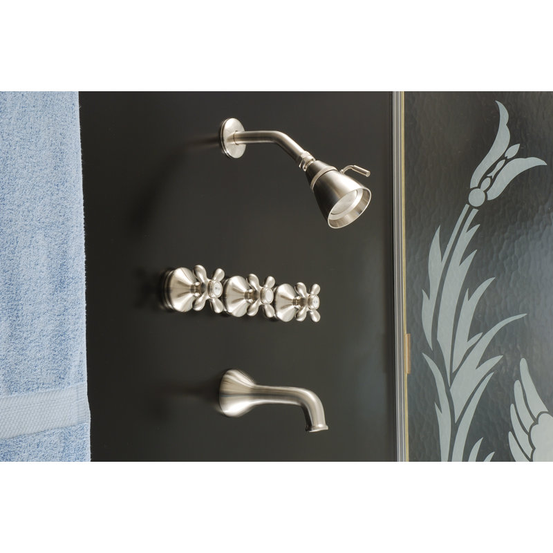 Ensemble de baignoire et douche encastrée Sacramento par Strom Living, Nickel mat
