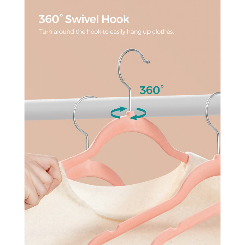 Taequan Non-Slip Standard Hanger, Pink/Silver, 30