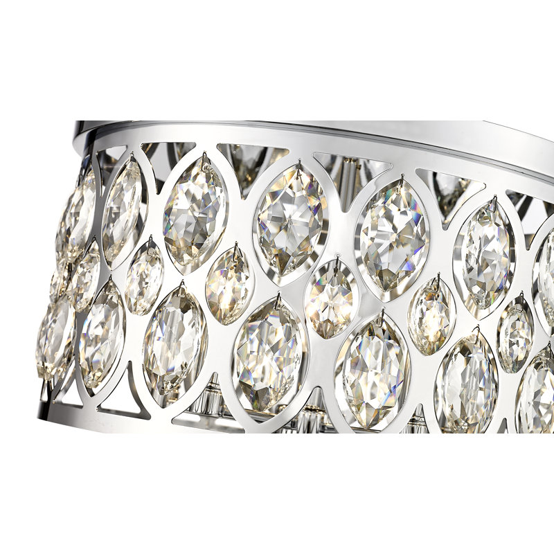 Crystal Flush Mount, Chrome