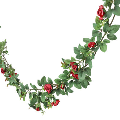 Artificial Tea Rose Flower Garland Hanging Vine