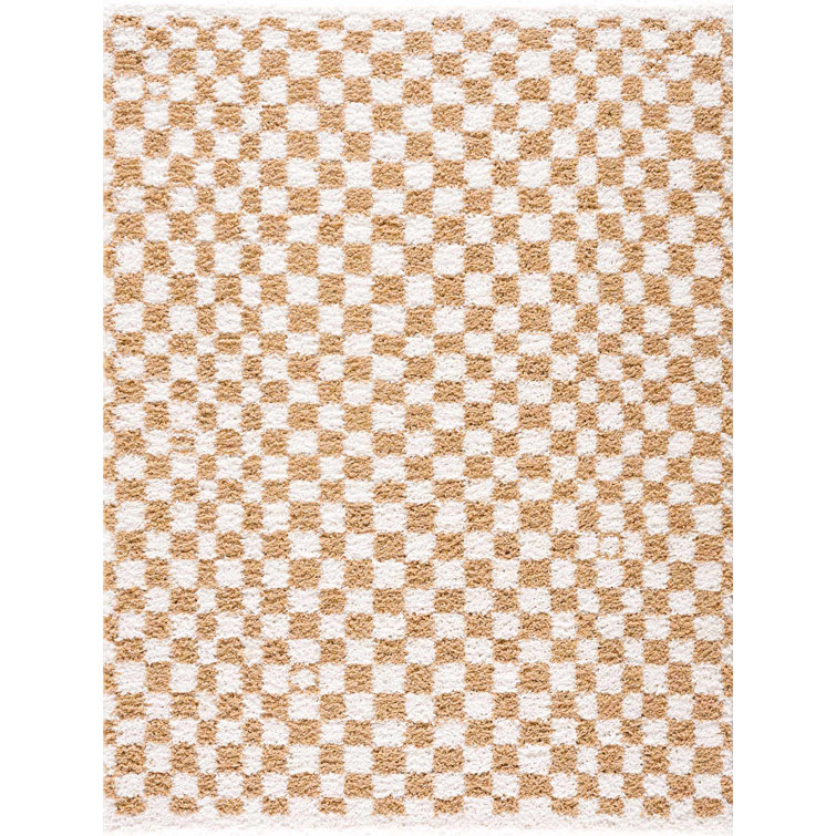Viesville Checkered Yellow Area Rug